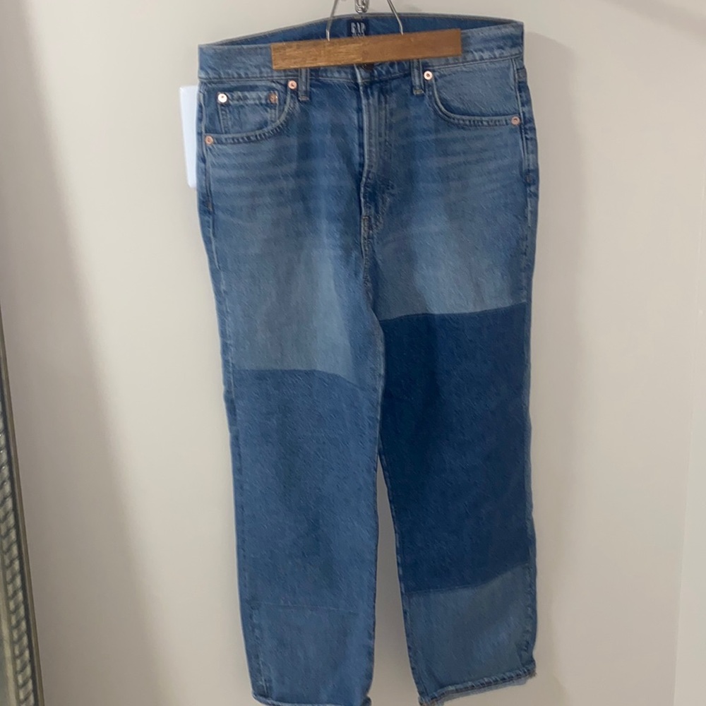GAP 10/30 Cheeky Straight Patch High Rise Jeans